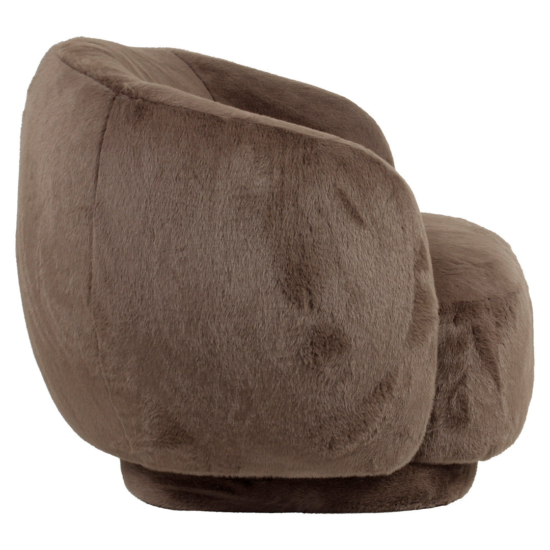 Lounge stoel Negreslo brown fluffy swivel