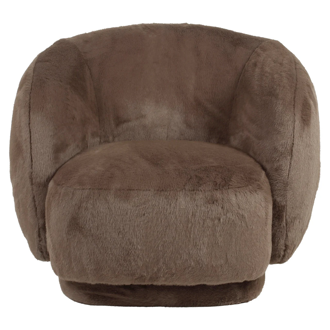 Lounge stoel Negreslo brown fluffy swivel