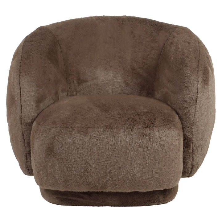 Lounge stoel Negreslo brown fluffy swivel
