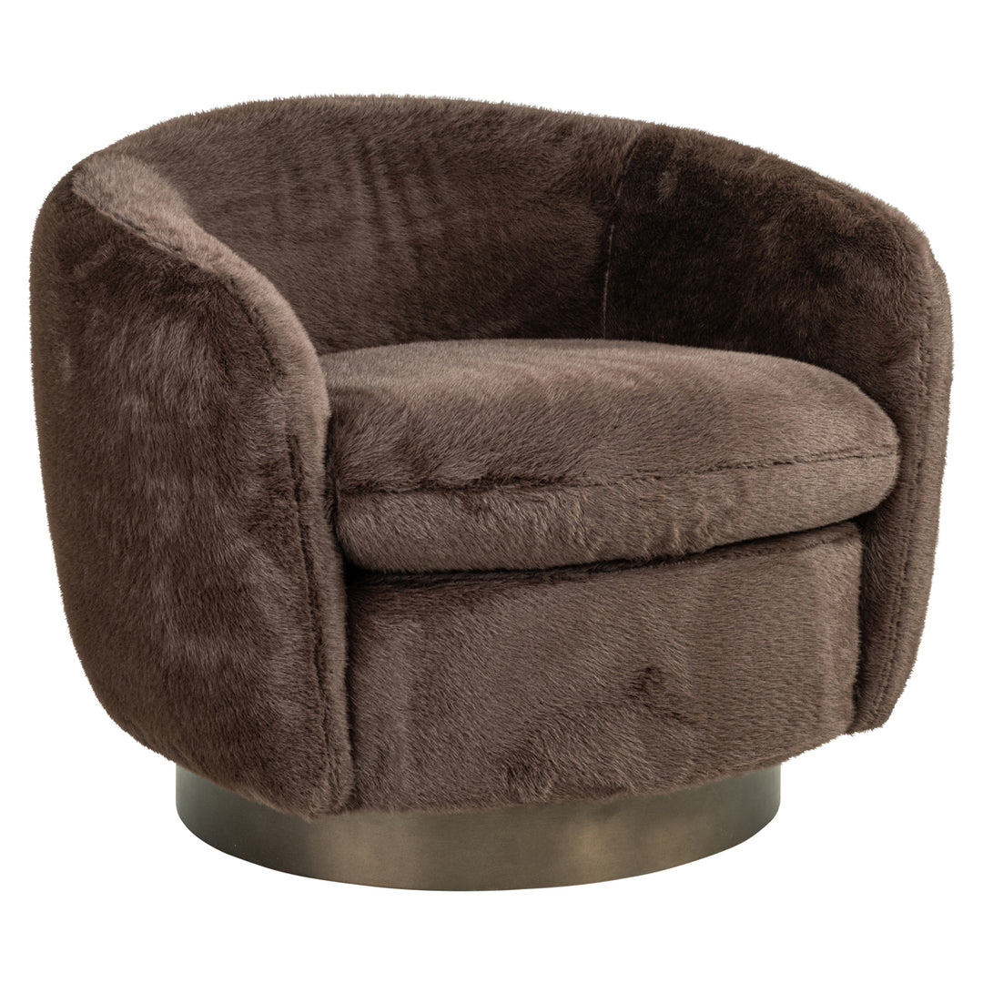 Lounge stoel Colmar chocolat fluffy swivel