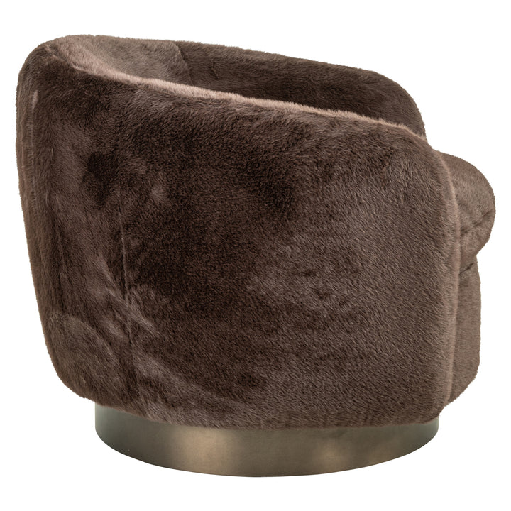 Lounge stoel Colmar chocolat fluffy swivel