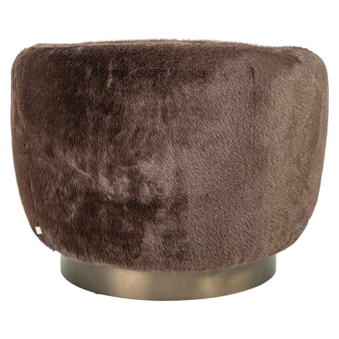 Lounge stoel Colmar chocolat fluffy swivel