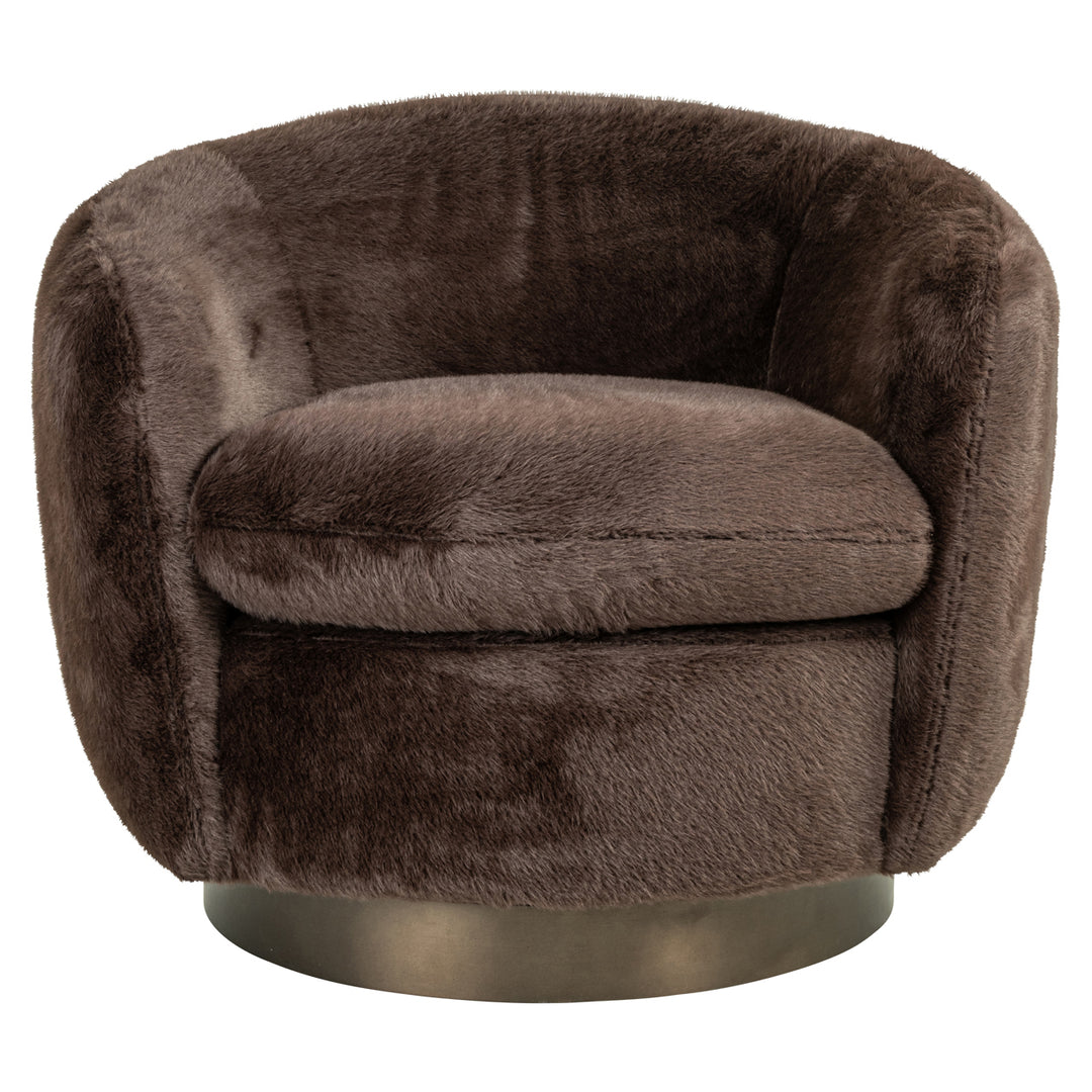 Lounge stoel Colmar chocolat fluffy swivel