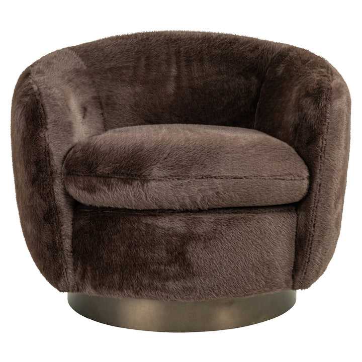 Lounge stoel Colmar chocolat fluffy swivel