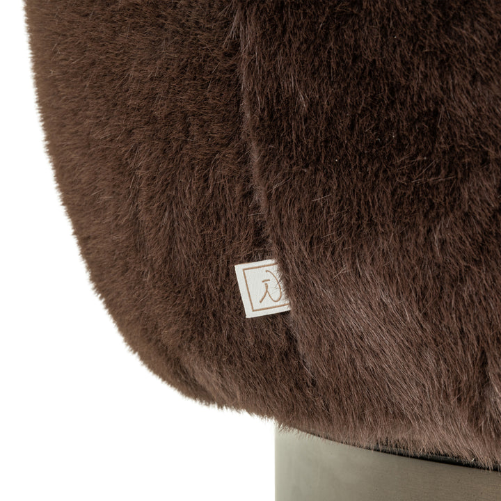 Lounge stoel Colmar chocolat fluffy swivel