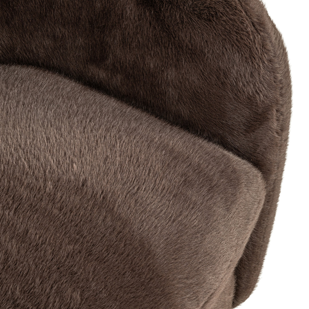 Lounge stoel Colmar chocolat fluffy swivel