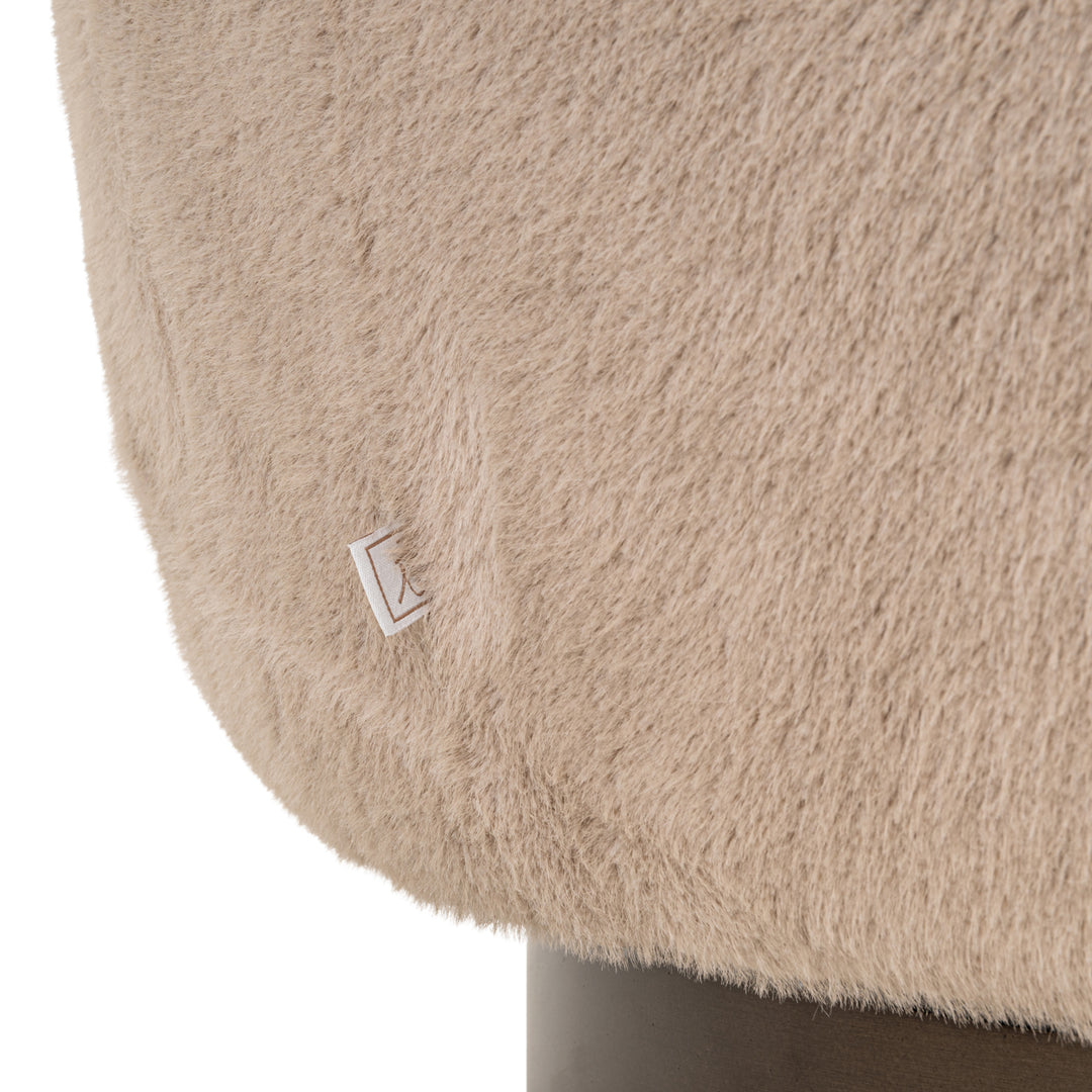 Lounge stoel Colmar khaki fluffy swivel