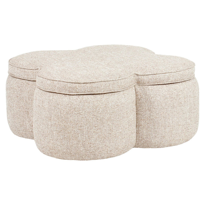Poef & Voetenbank Corbeau sand tweed