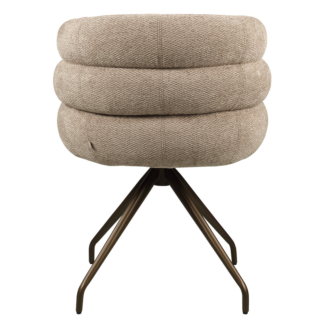Eetkamerstoel Kayla mocca boldweave swivel