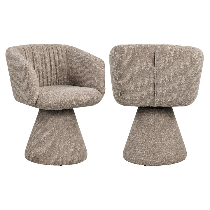 Eetkamerstoel Madeline mocca chunky swivel