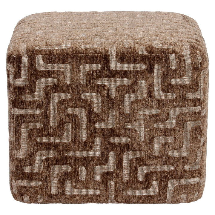 Poef & Voetenbank Ciela brown labyrinth