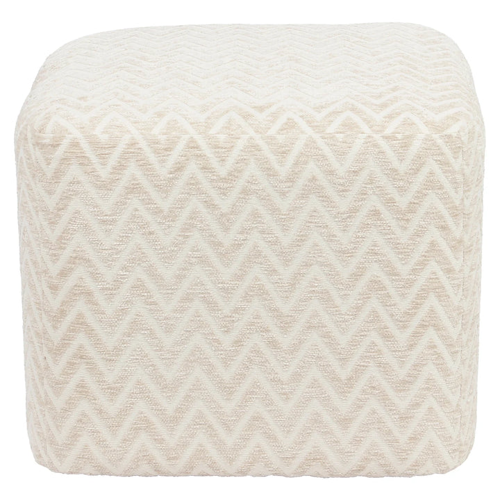 Poef & Voetenbank Ciela beige chevron
