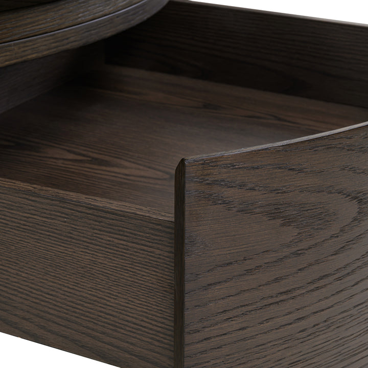 Salontafel Langford brown 90Ø 1-drawer