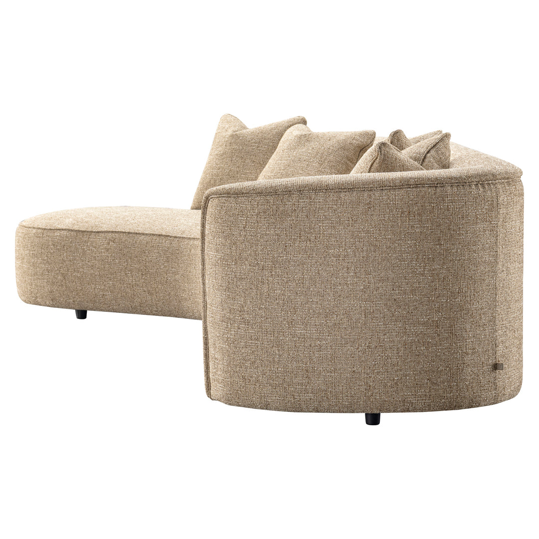 Bank Romero sand tweed ottoman left fire retardant
