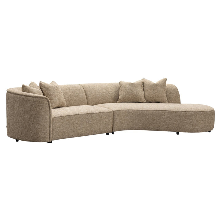 Bank Romero sand tweed ottoman right fire retardant