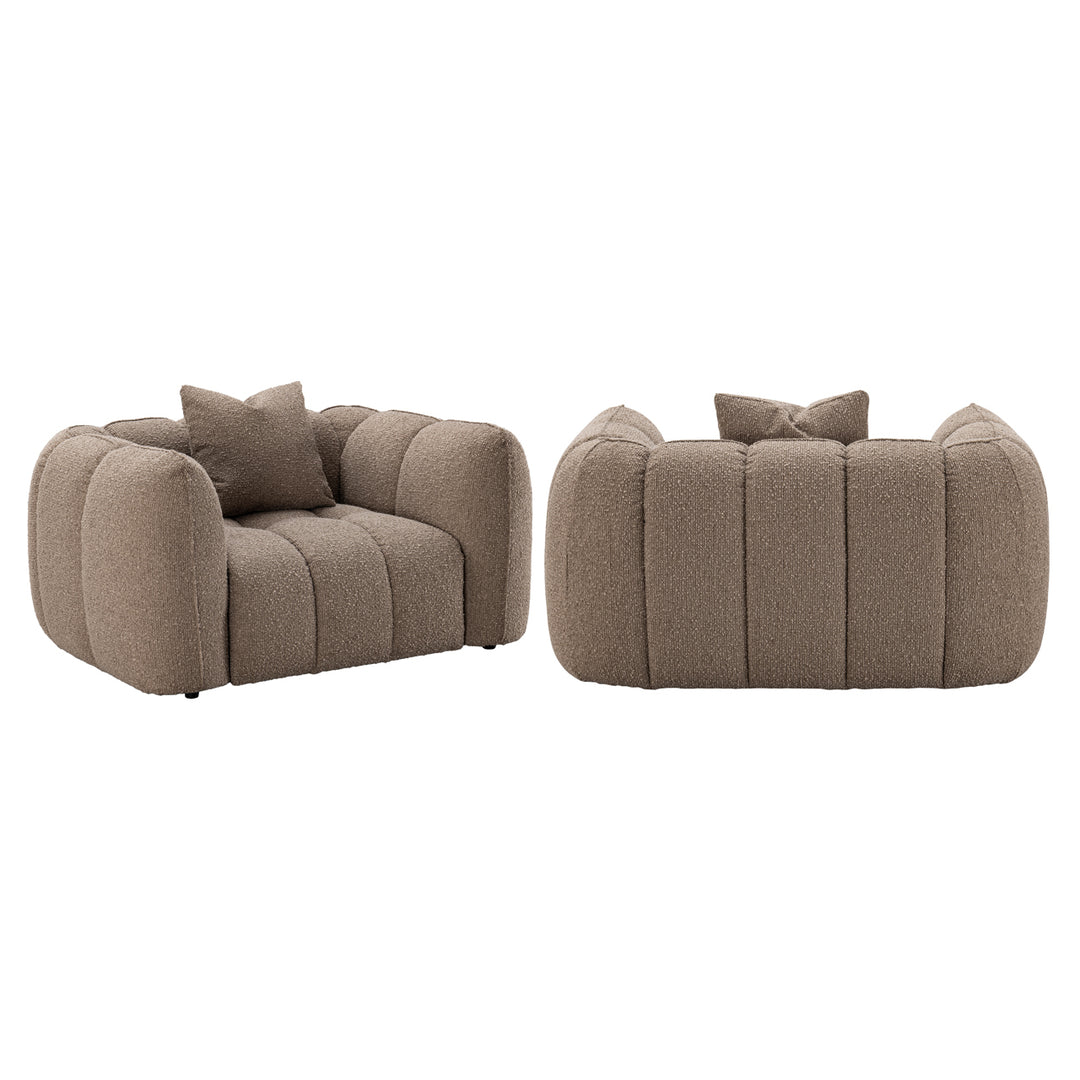 Lounge stoel Hogan mocca chunky fire retardant