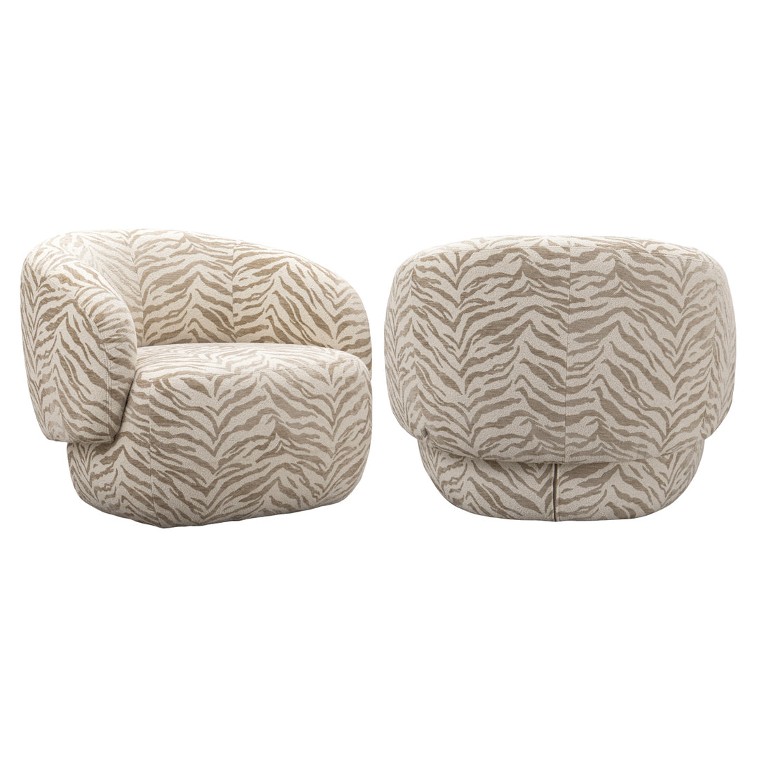 Lounge stoel Milano beige tiger