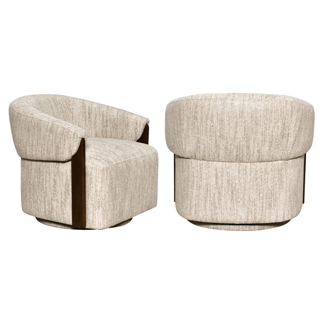 Lounge stoel Marina natural softweave swivel fire retardant