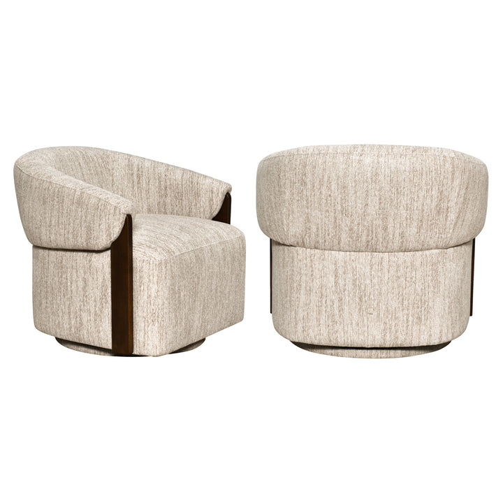 Lounge stoel Marina natural softweave swivel fire retardant