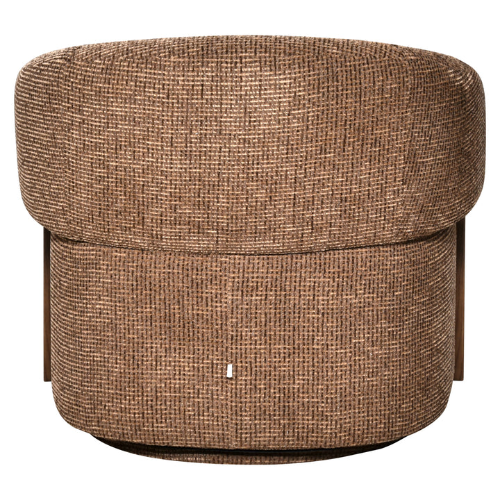 Lounge stoel Marina brown blockweave swivel fire retardant