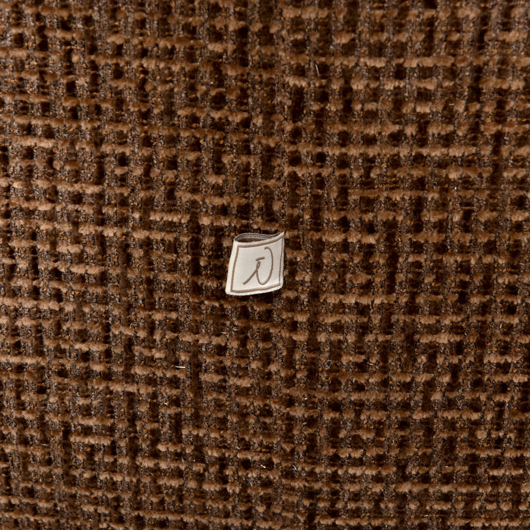 Lounge stoel Marina brown blockweave swivel fire retardant