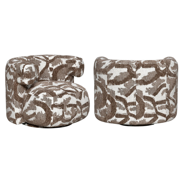 Lounge stoel Talley brown nature swivel