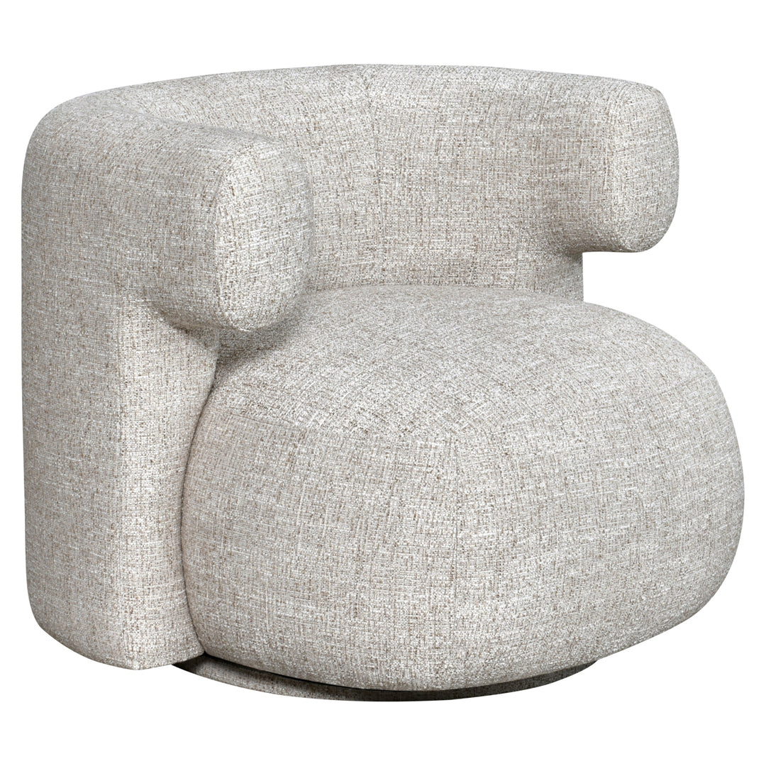 Lounge stoel Talley cream tweed swivel