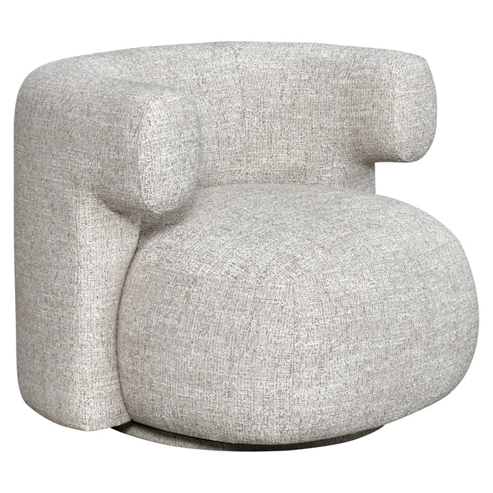 Lounge stoel Talley cream tweed swivel