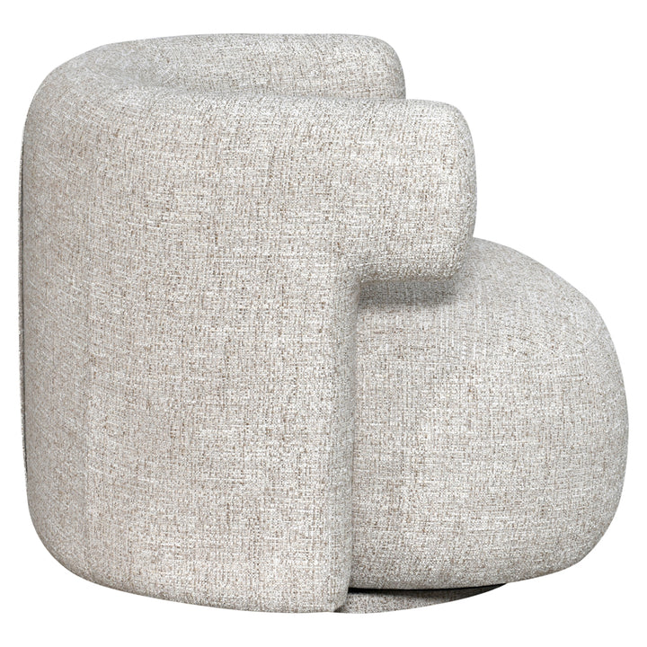 Lounge stoel Talley cream tweed swivel