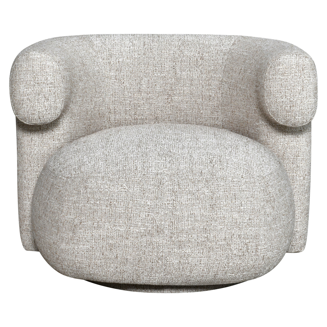 Lounge stoel Talley cream tweed swivel