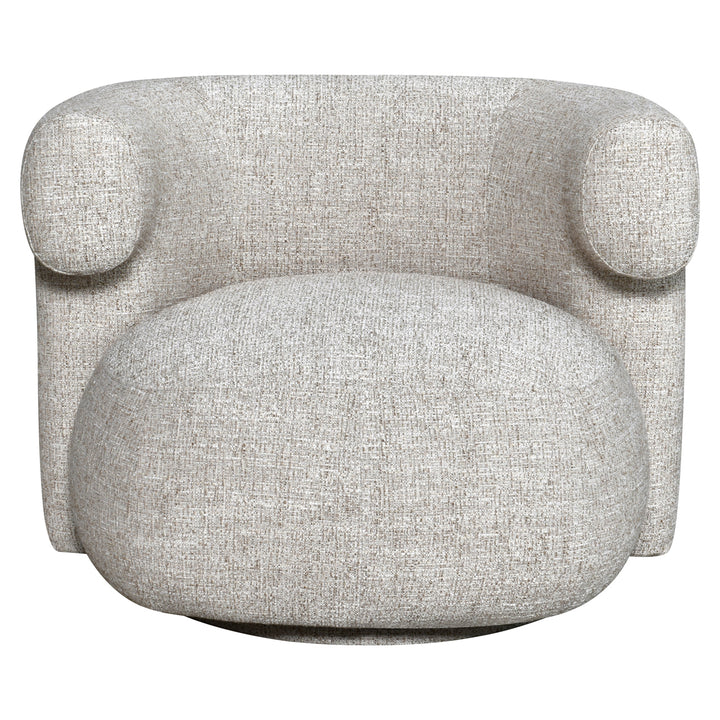 Lounge stoel Talley cream tweed swivel