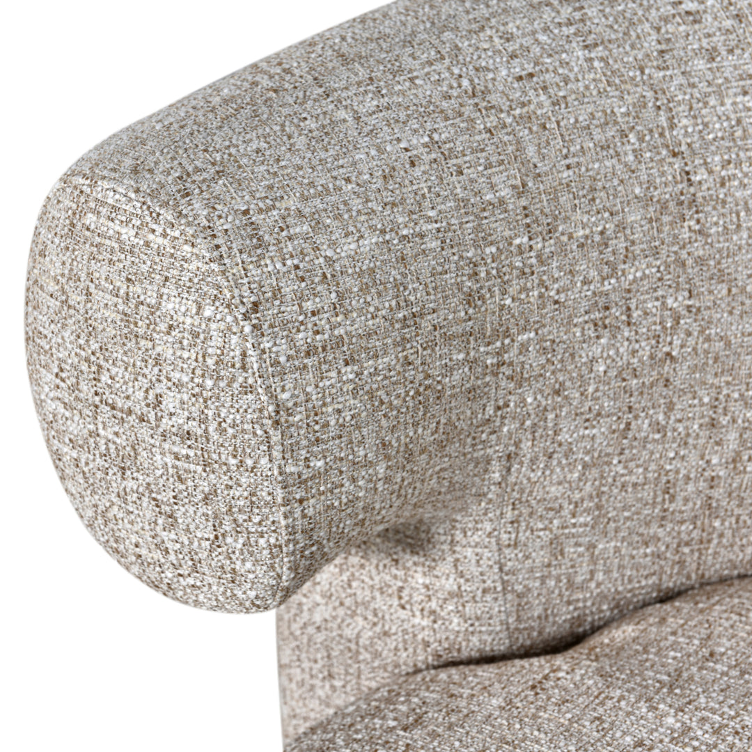 Lounge stoel Talley cream tweed swivel