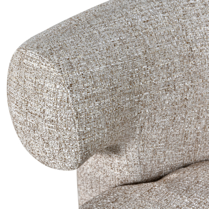 Lounge stoel Talley cream tweed swivel