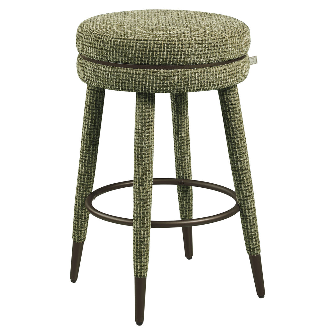 Counterstoel Tenashar green blockweave swivel
