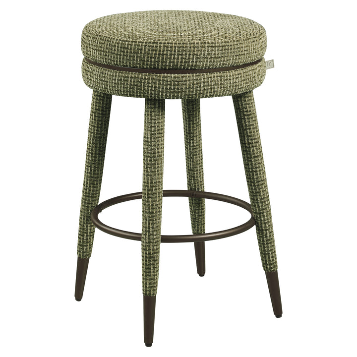 Counterstoel Tenashar green blockweave swivel