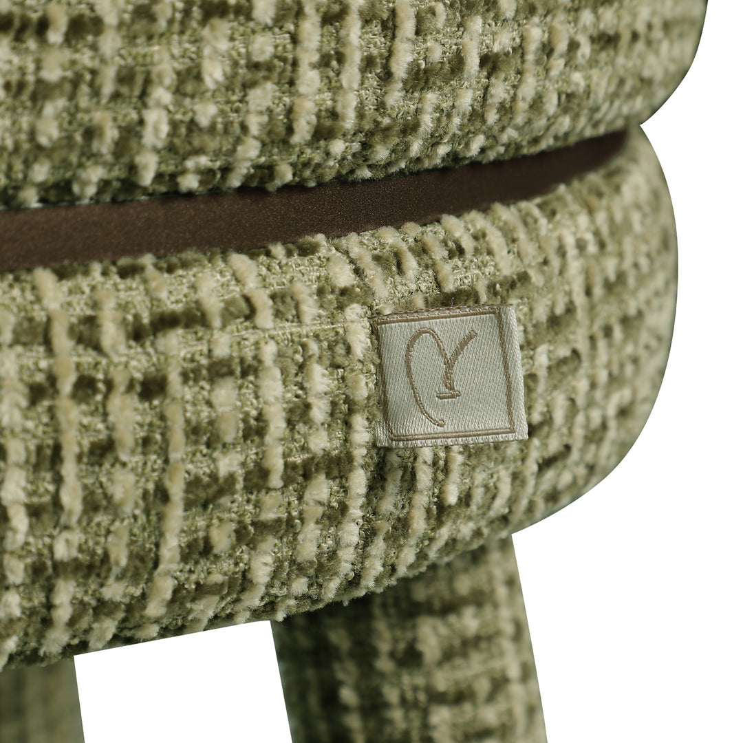 Counterstoel Tenashar green blockweave swivel