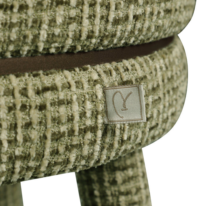 Counterstoel Tenashar green blockweave swivel