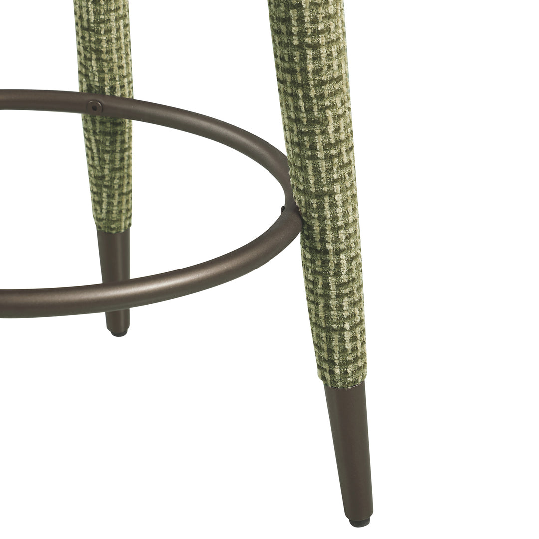 Counterstoel Tenashar green blockweave swivel