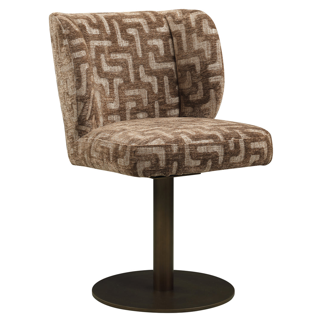 Eetkamerstoel Fiona brown labyrinth swivel