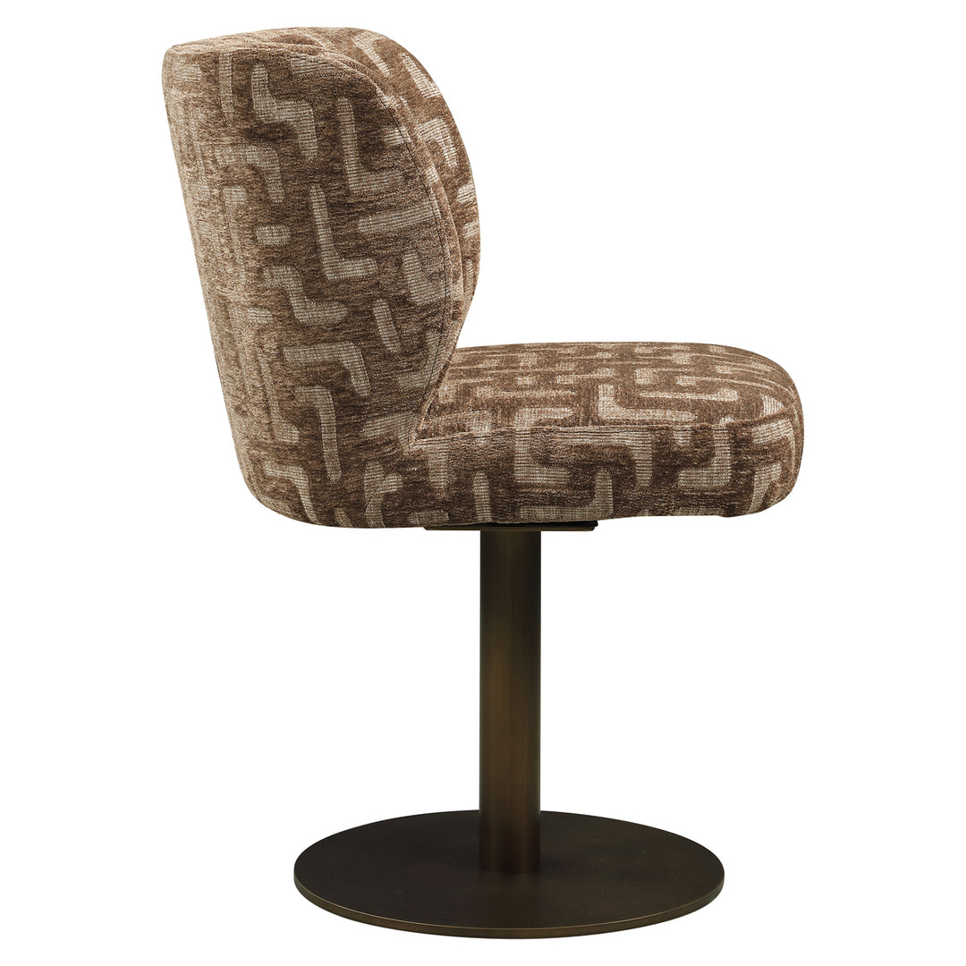 Eetkamerstoel Fiona brown labyrinth swivel