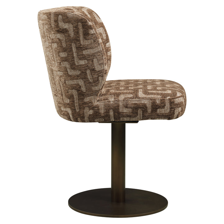 Eetkamerstoel Fiona brown labyrinth swivel
