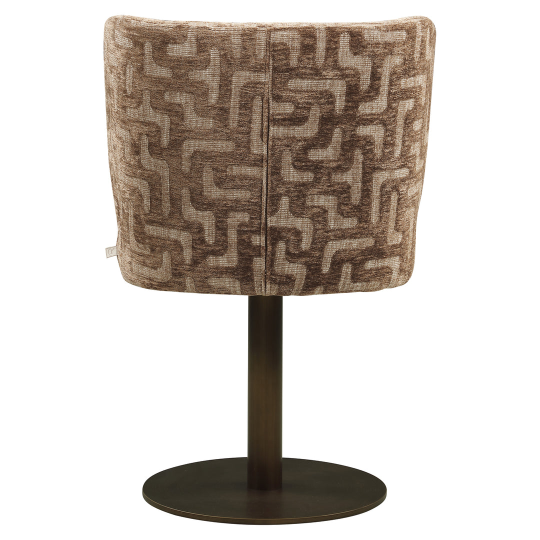 Eetkamerstoel Fiona brown labyrinth swivel
