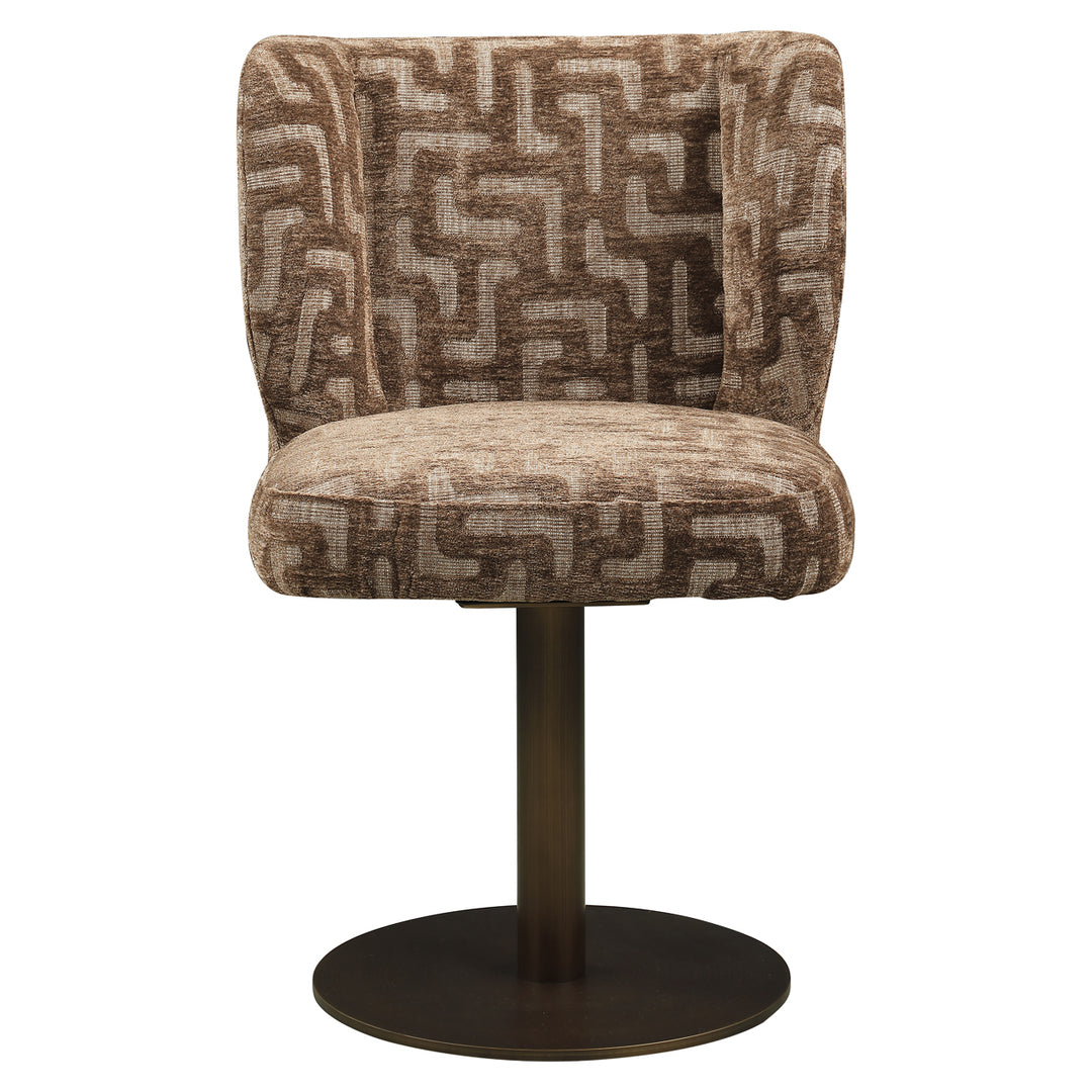 Eetkamerstoel Fiona brown labyrinth swivel