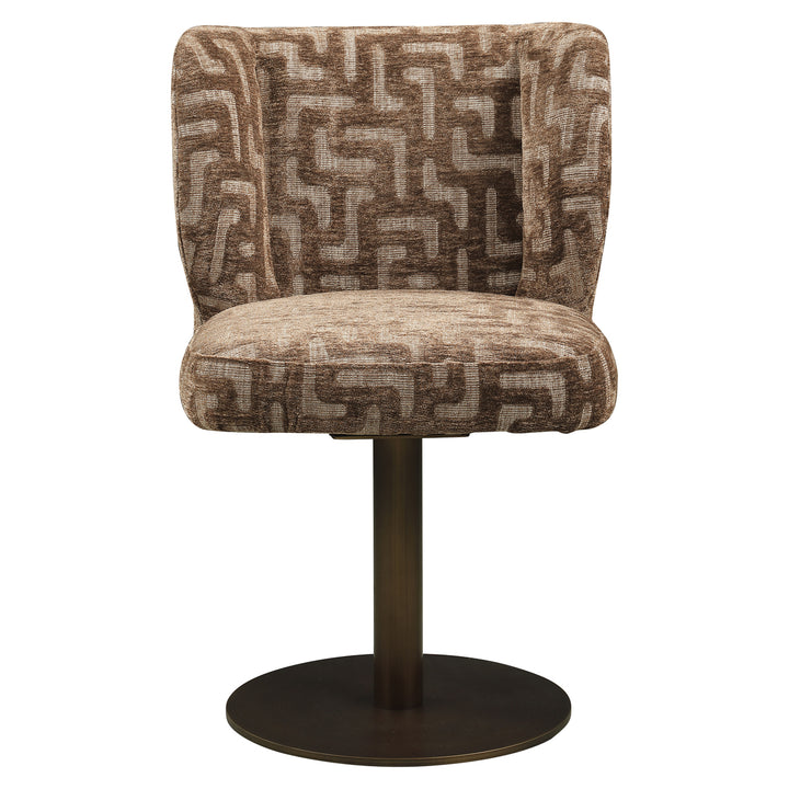 Eetkamerstoel Fiona brown labyrinth swivel