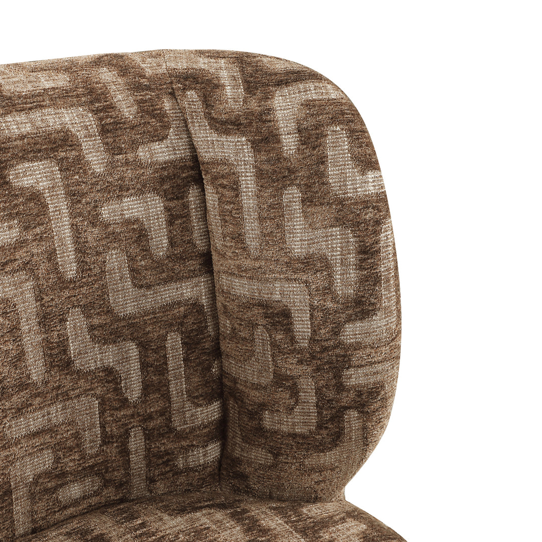 Eetkamerstoel Fiona brown labyrinth swivel