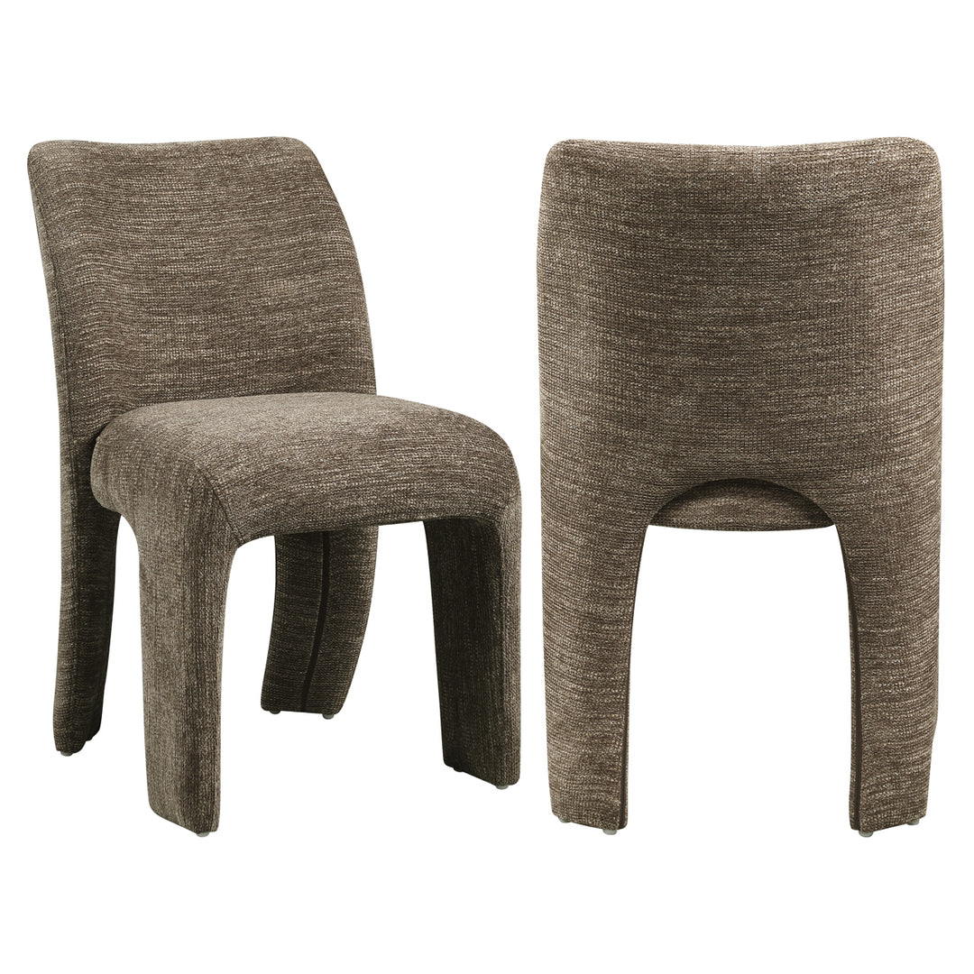 Eetkamerstoel Maya brown softweave (Set of 2)