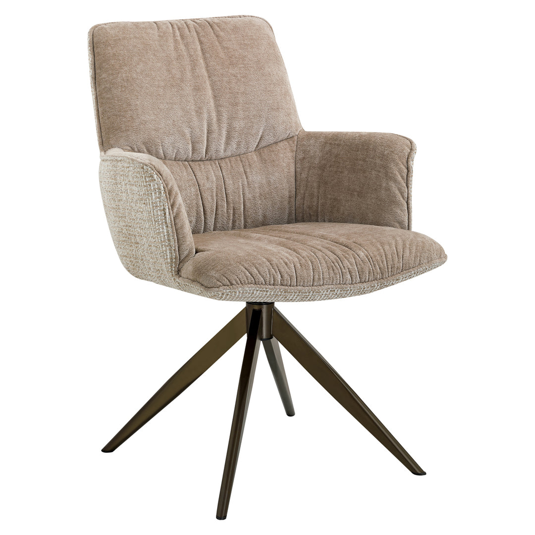 Eetkamerstoel Chase cream blockweave swivel