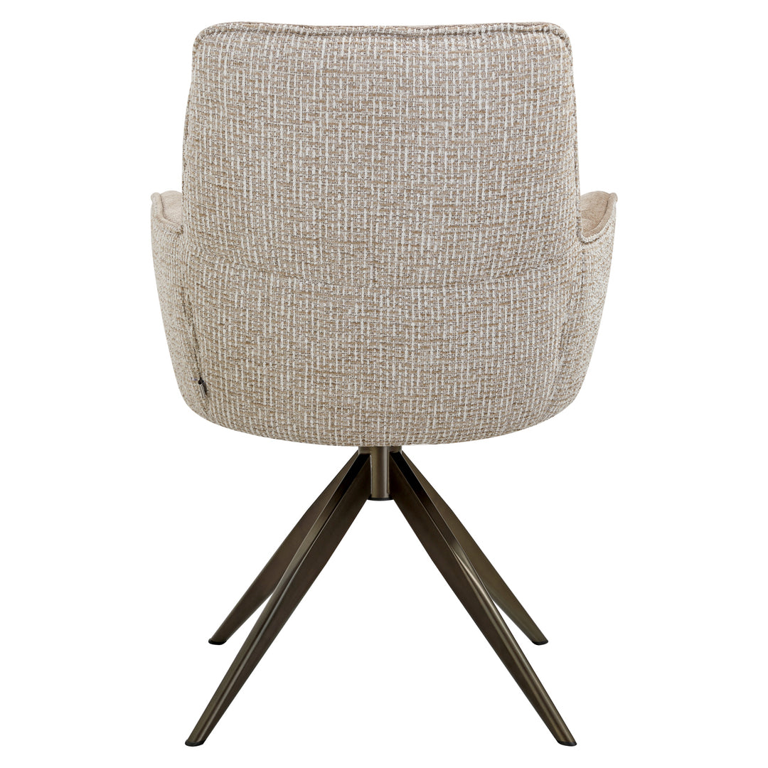 Eetkamerstoel Chase cream blockweave swivel