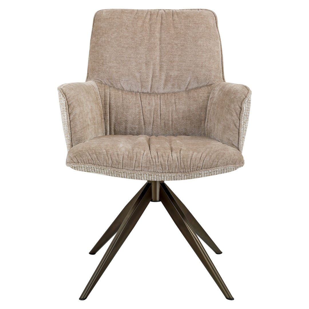 Eetkamerstoel Chase cream blockweave swivel