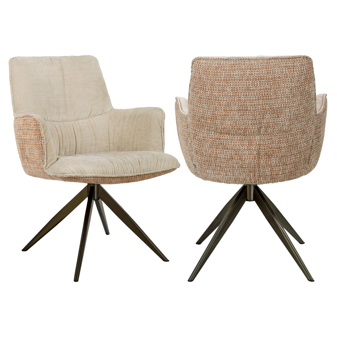 Eetkamerstoel Chase ginger jacquard swivel